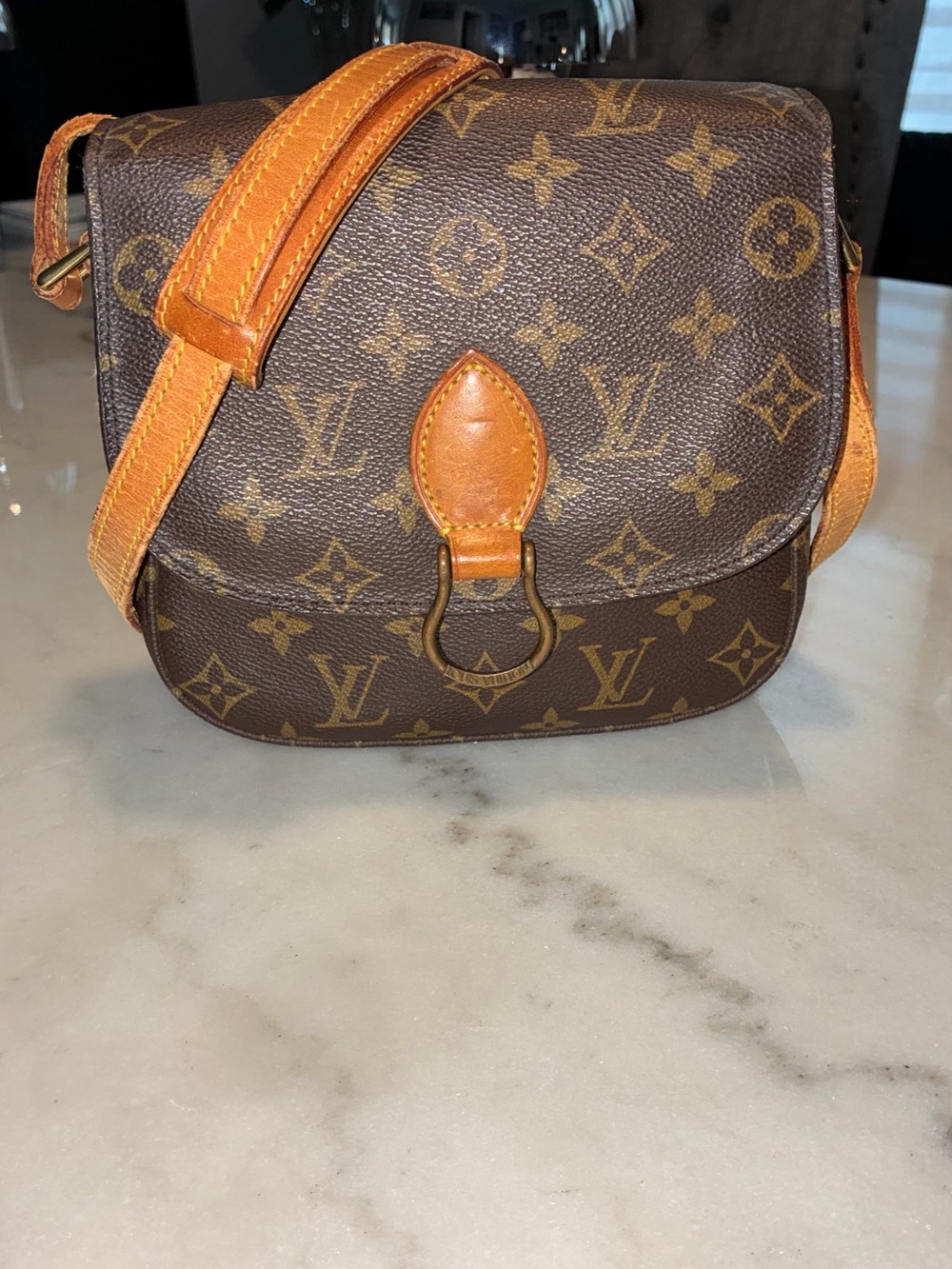 Louis Vuitton St Cloud PM Monogram Crossbody in Brown and Tan Leather Trim